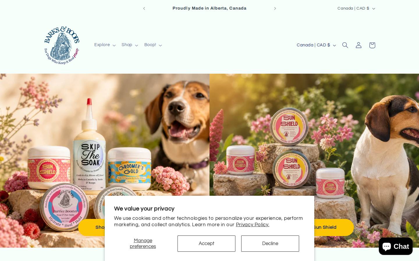barksnboops.com homepage screenshot
