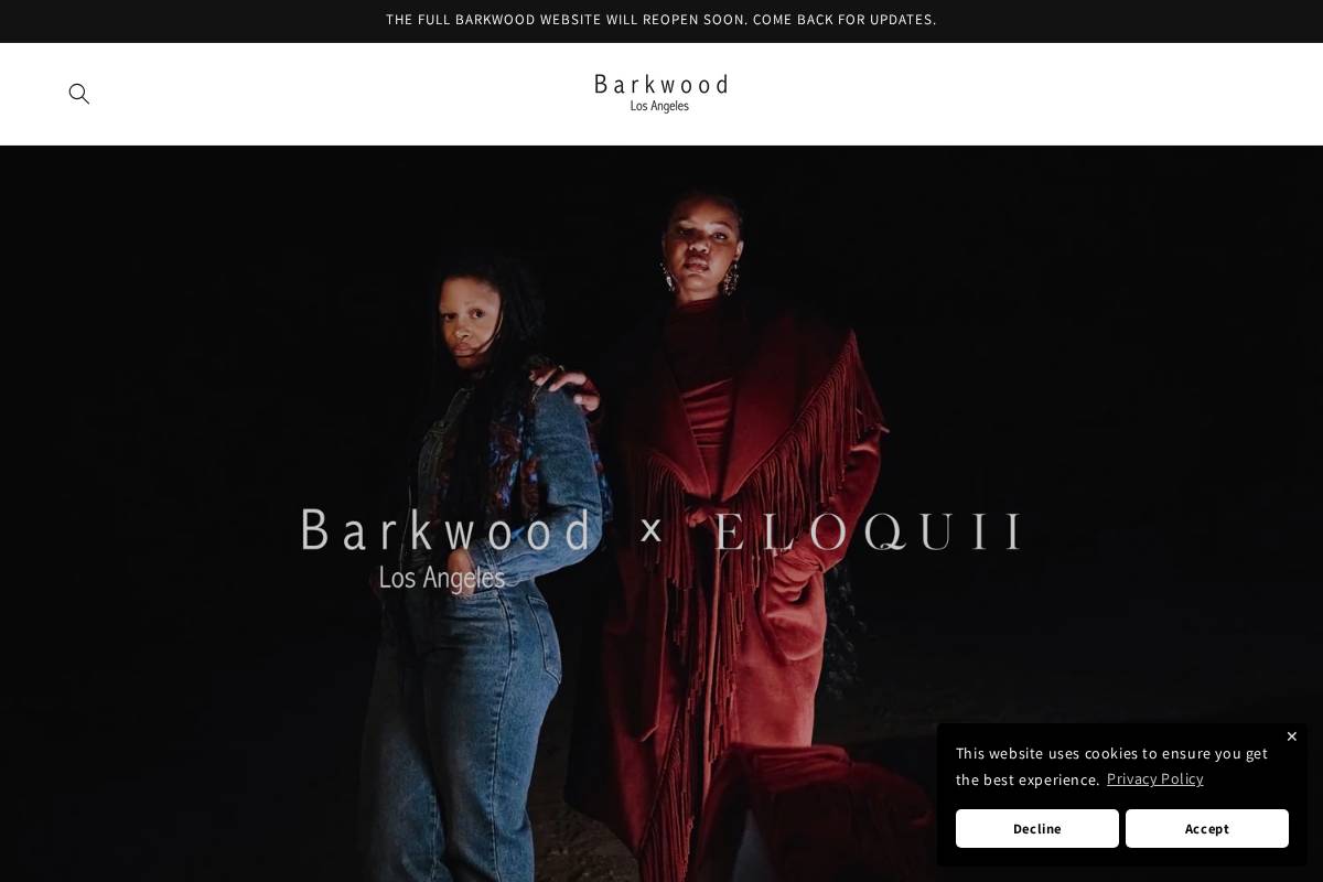 barkwoodclothing.com homepage screenshot