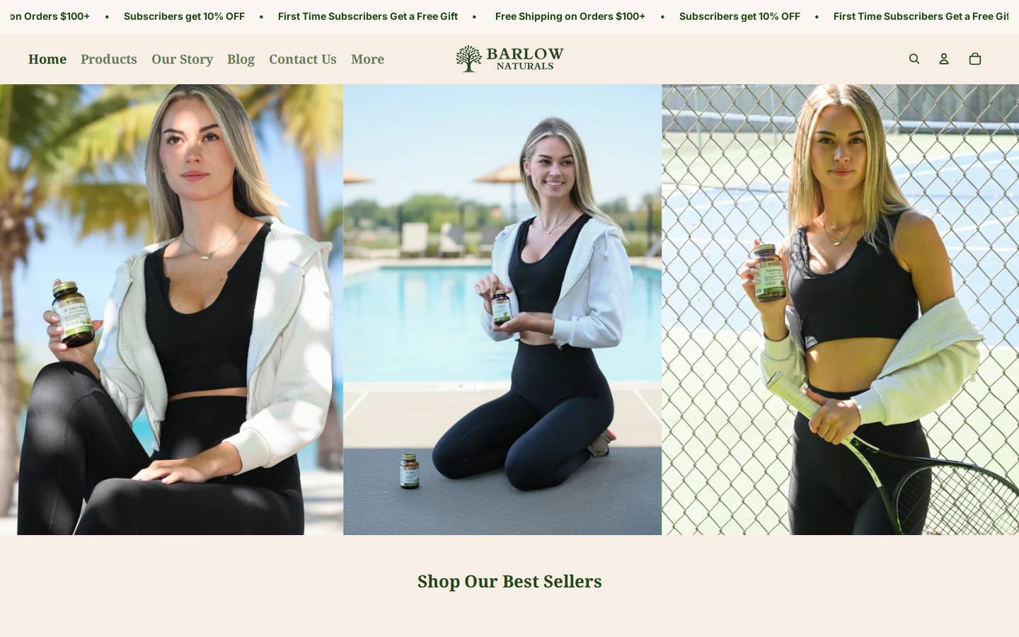 barlownaturals.com homepage screenshot