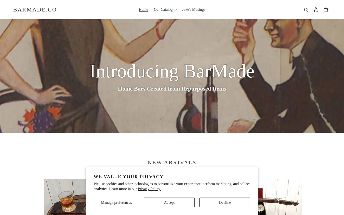 barmade.co homepage screenshot