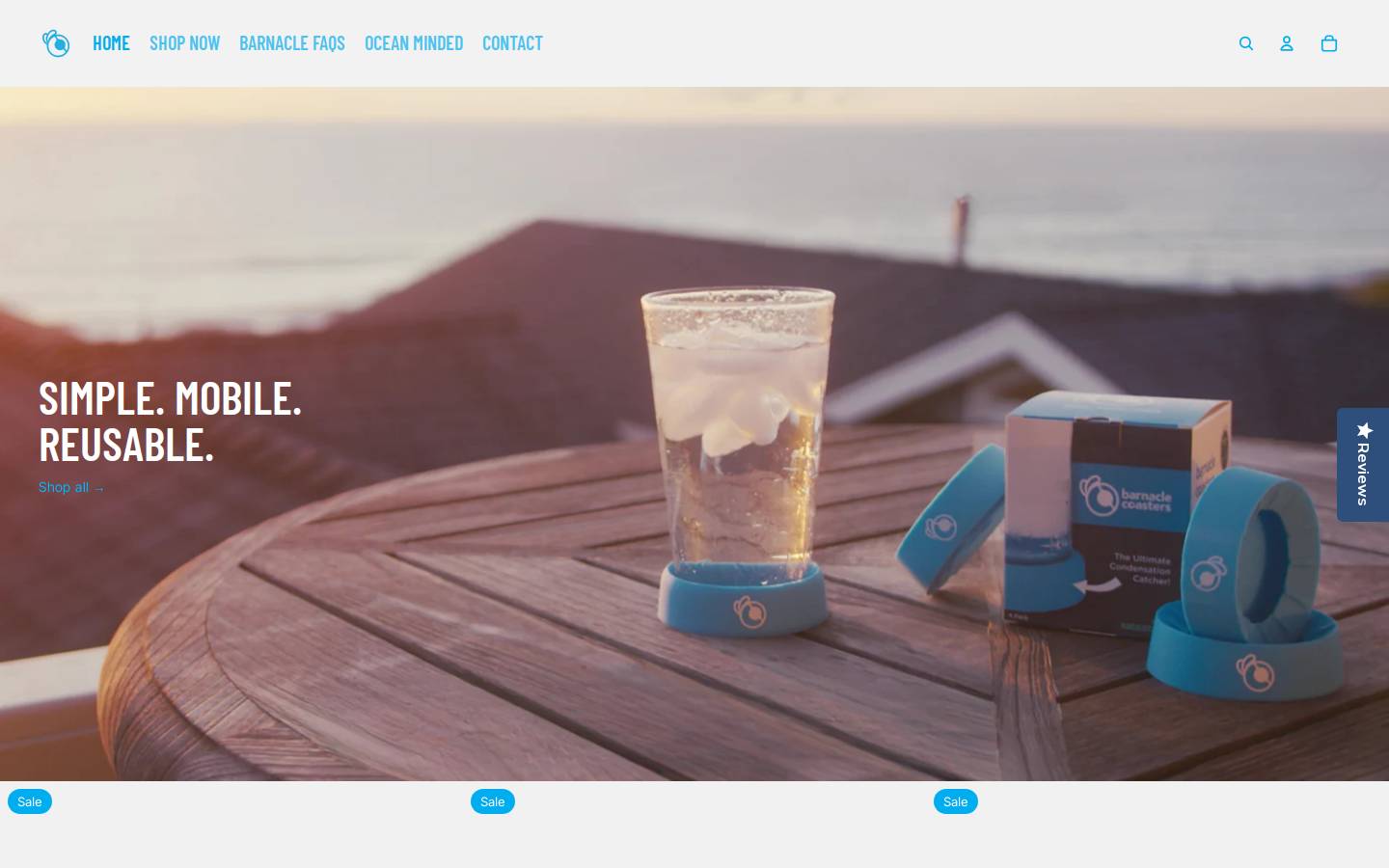 barnaclecoasters.com homepage screenshot