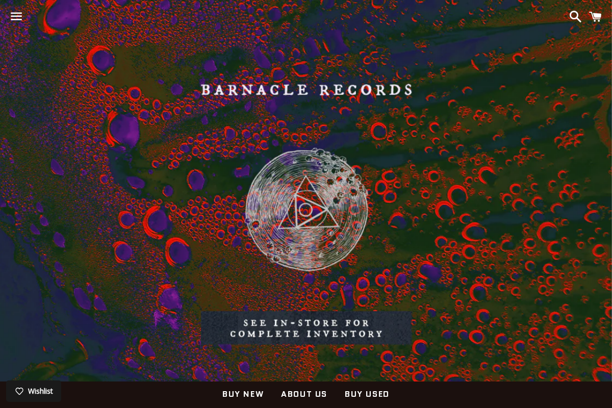 barnaclerecords.com homepage screenshot