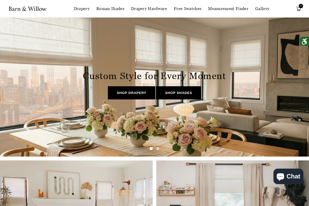 Barn & Willow homepage screenshot