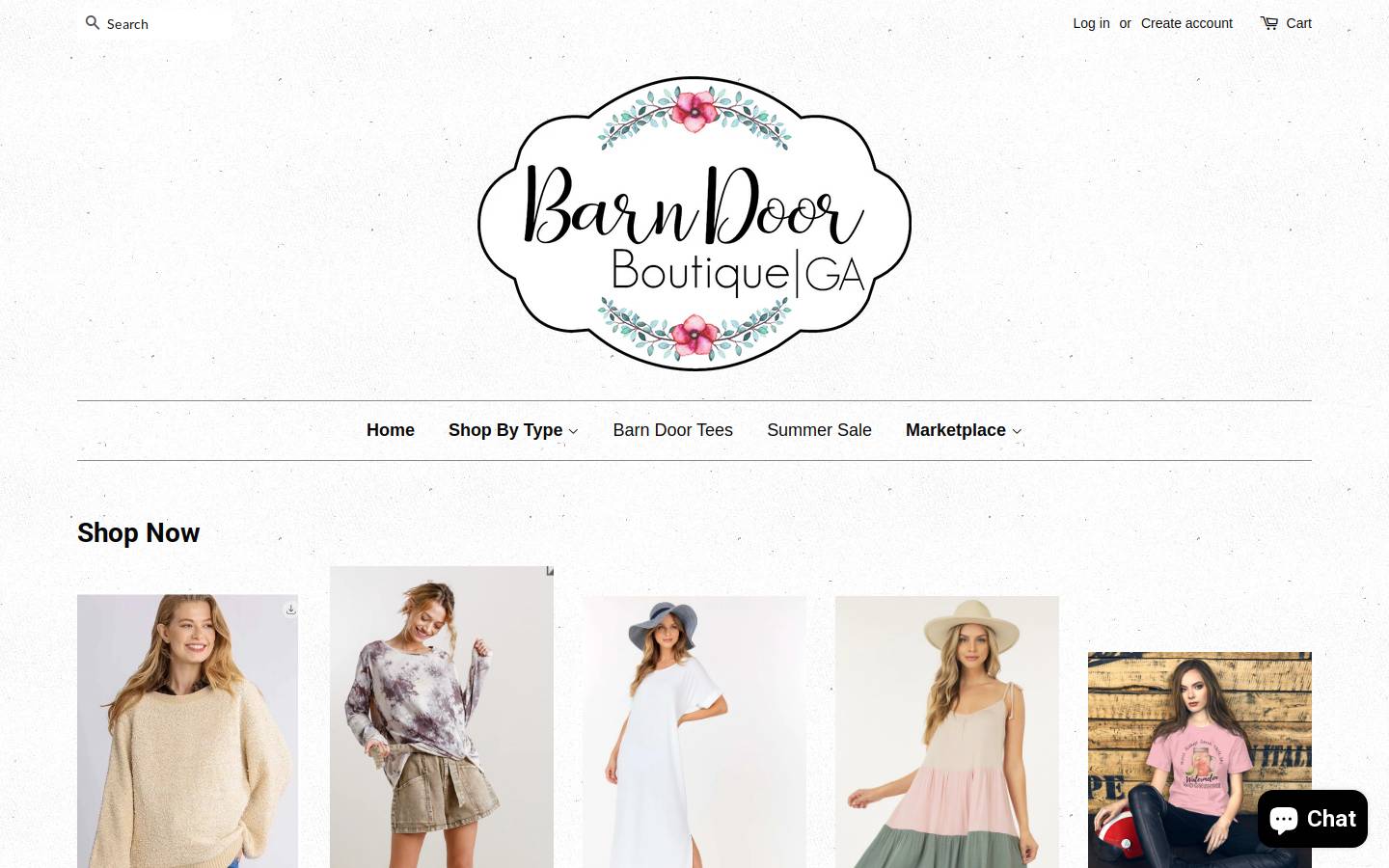 barndoorboutiquega.com homepage screenshot