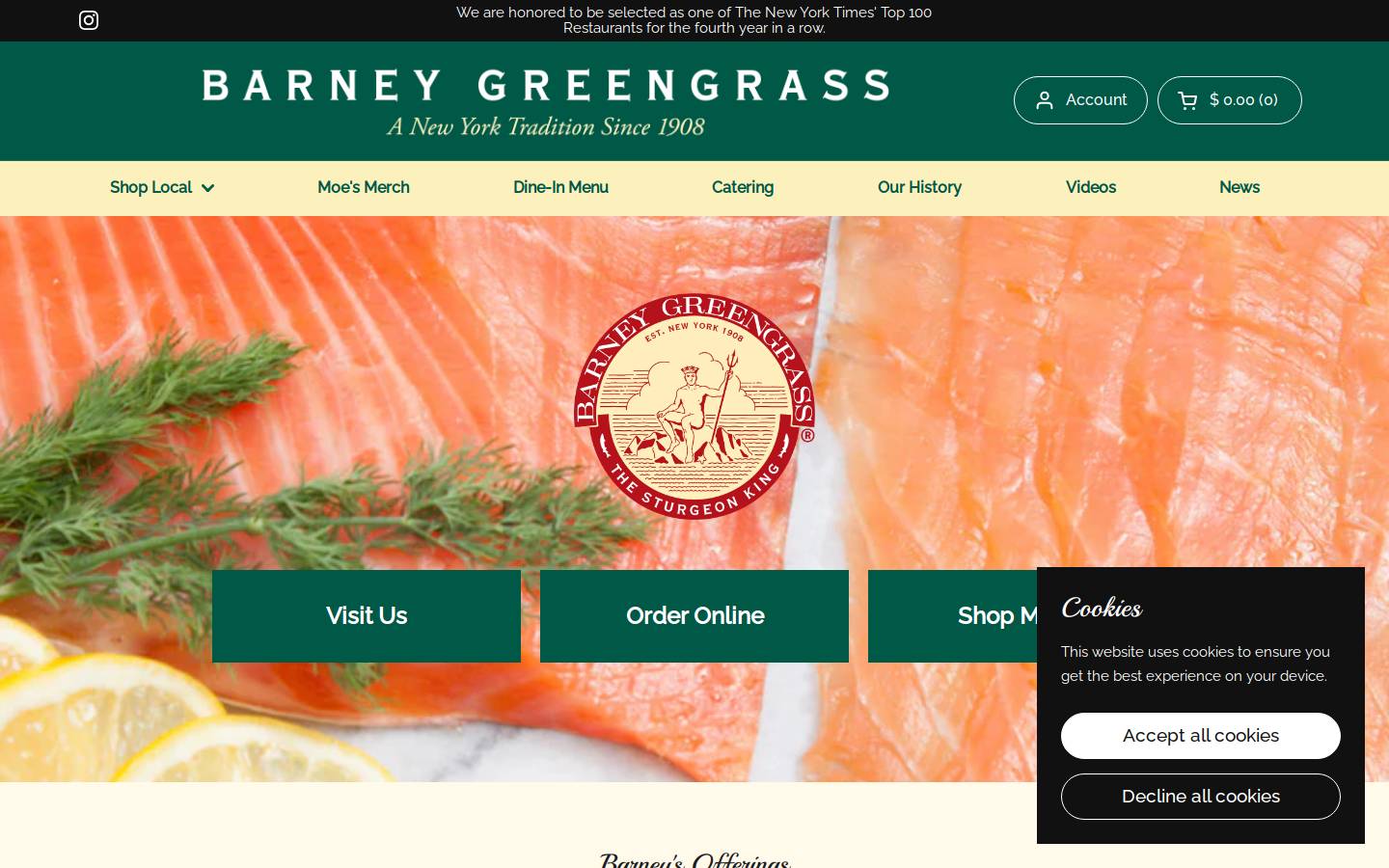 barneygreengrass.com homepage screenshot