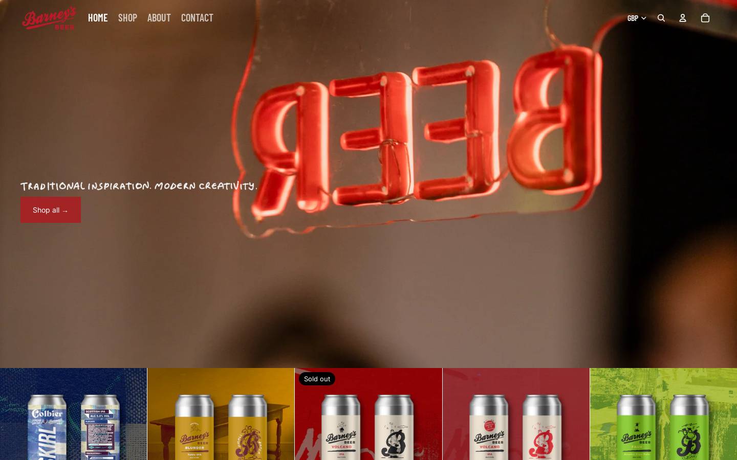 barneysbeer.co.uk homepage screenshot