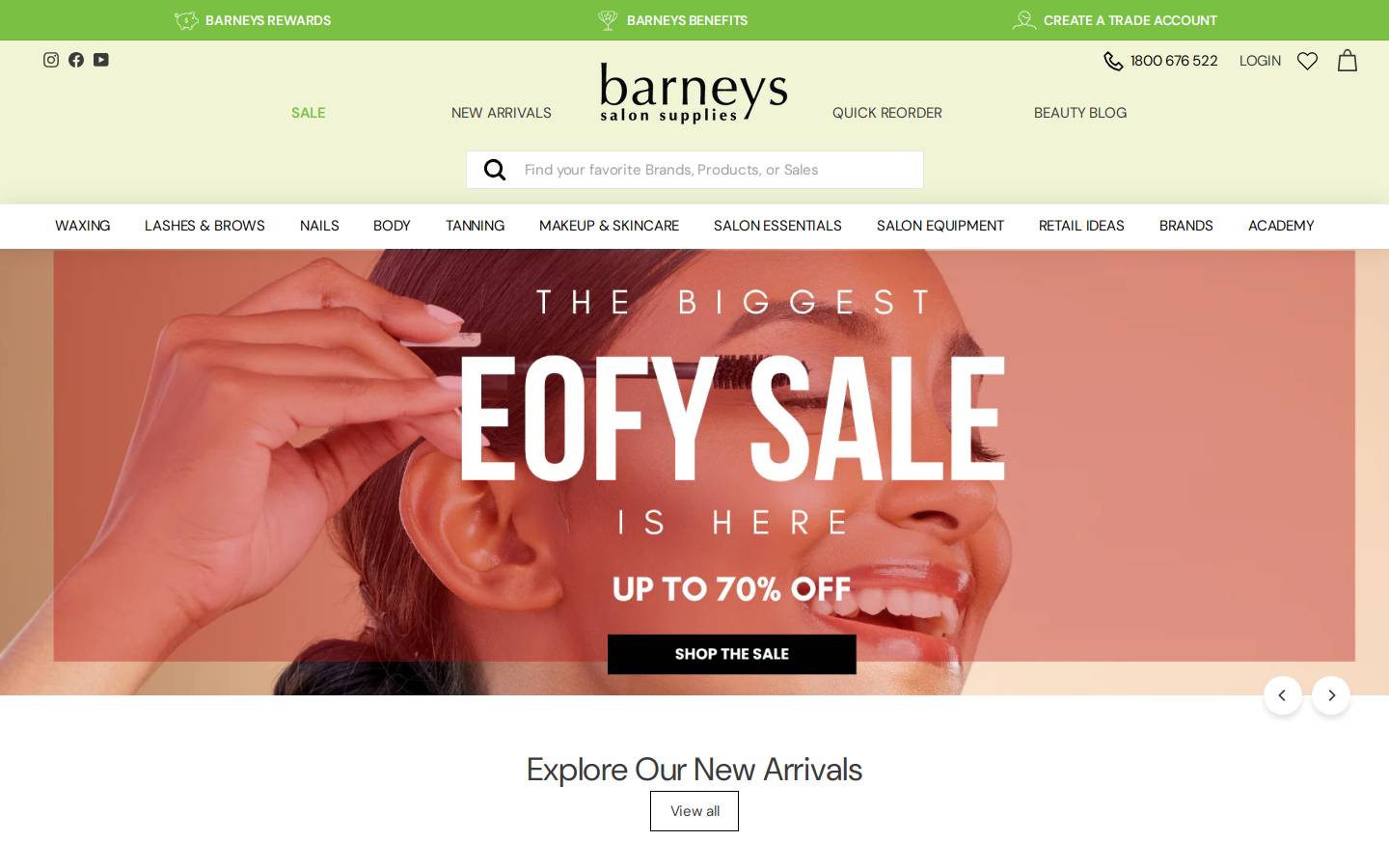 barneyssalonsupplies.net.au homepage screenshot