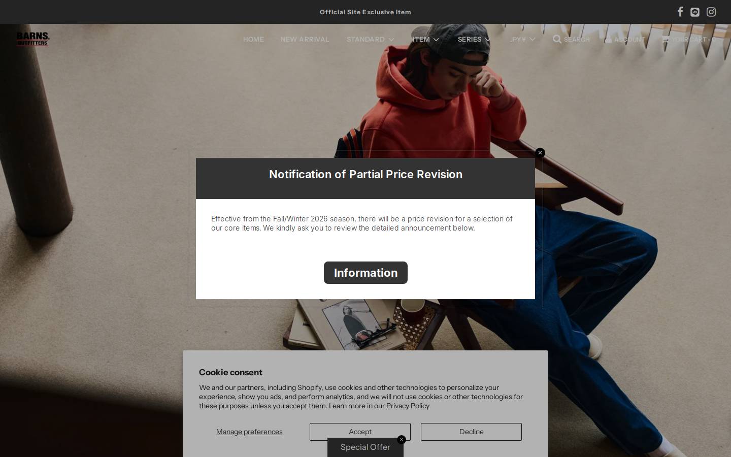 barns-outfitters.com homepage screenshot