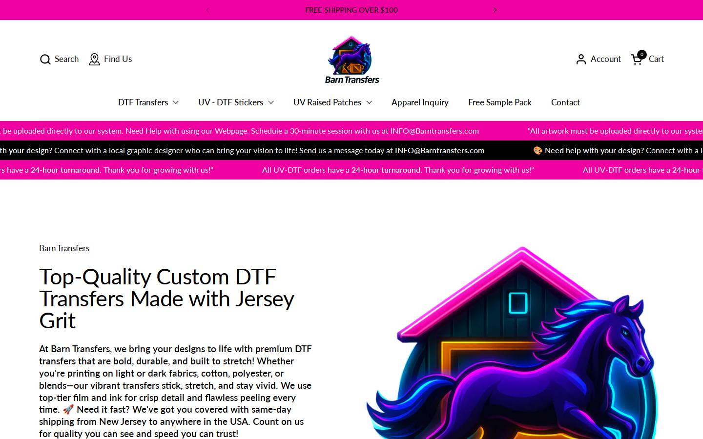 barntransfers.com homepage screenshot