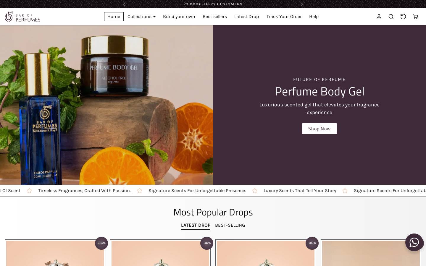 barofperfumes.com homepage screenshot