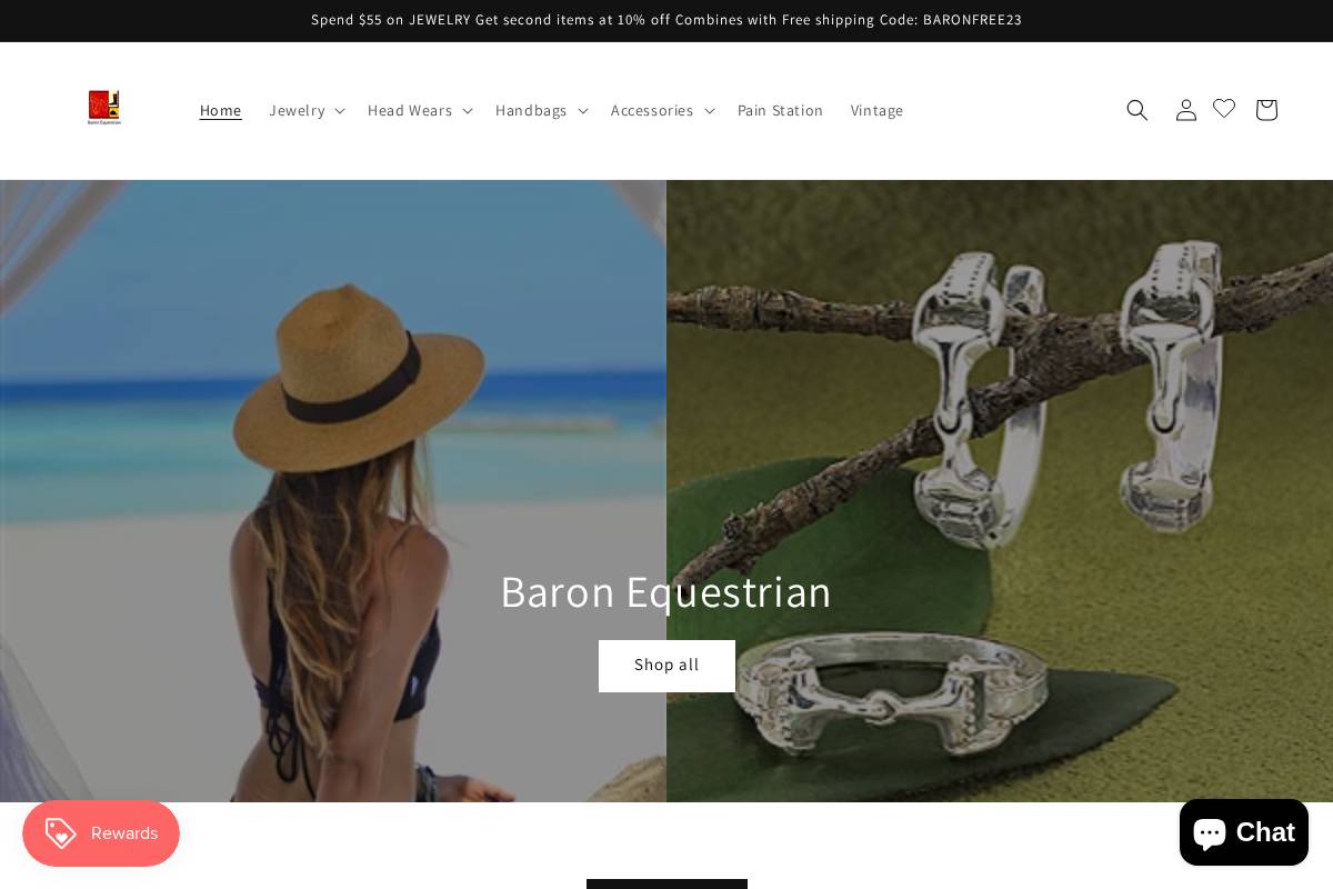baronequestrian.com homepage screenshot