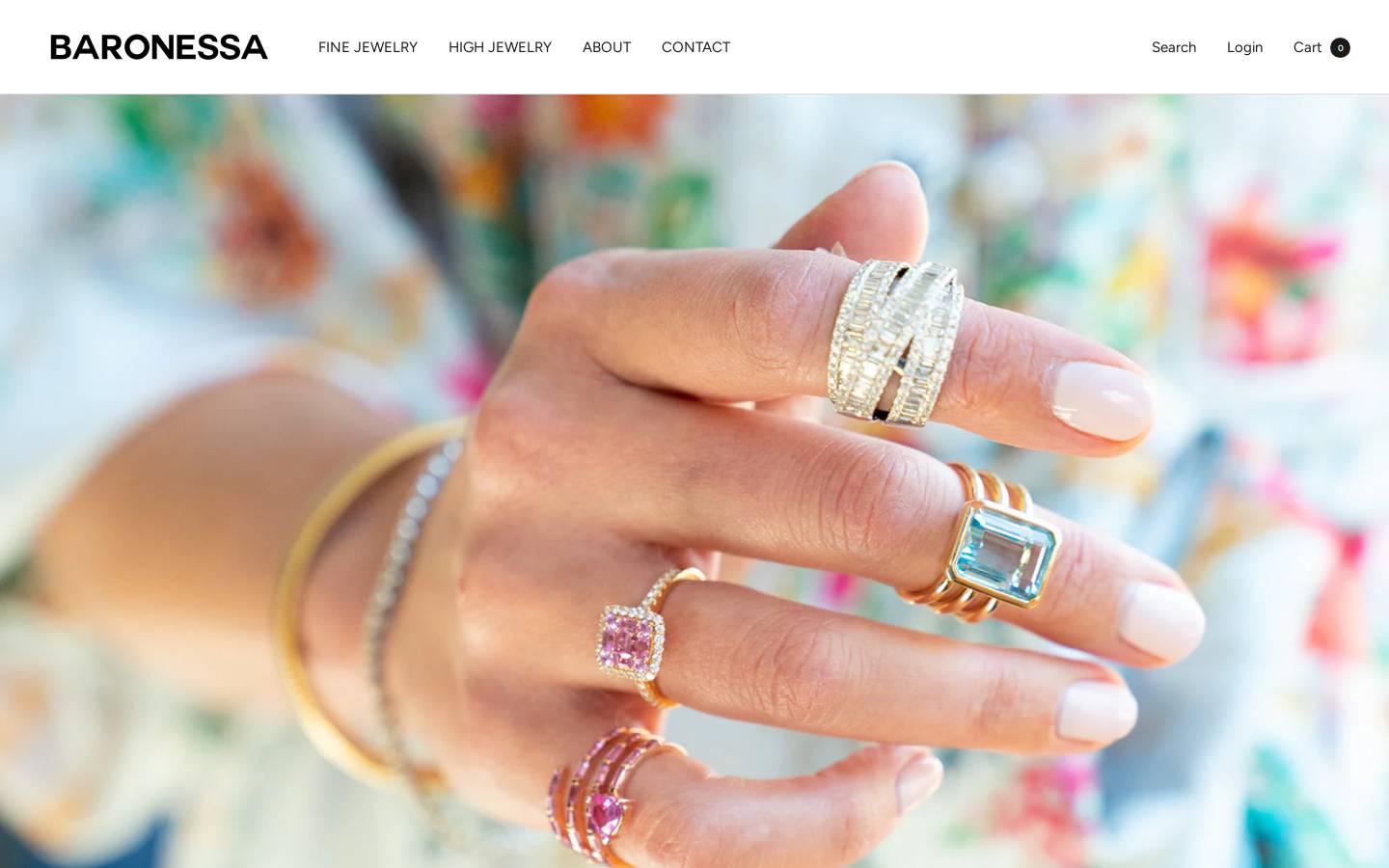 baronessajewelry.com homepage screenshot