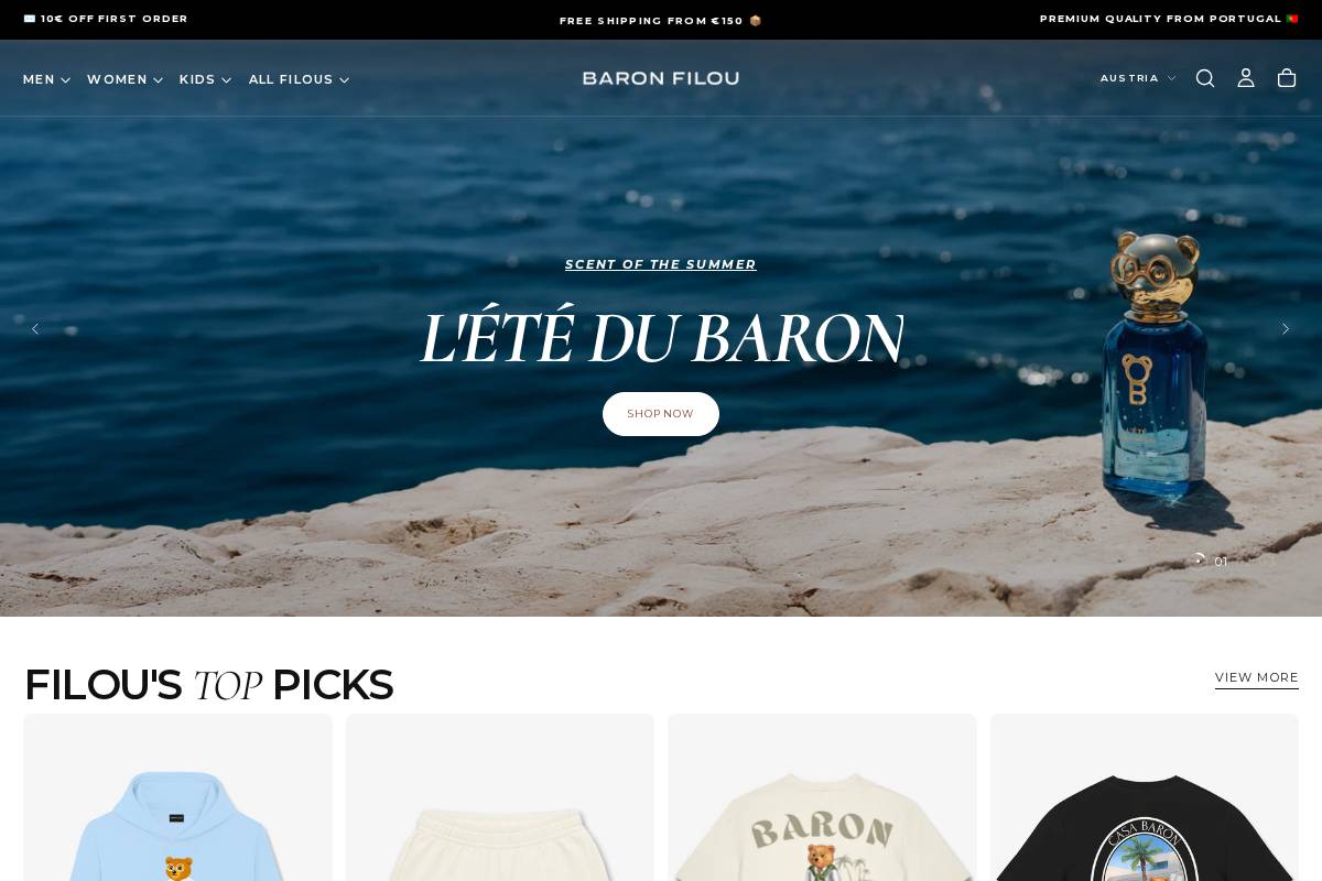 Baron Filou homepage screenshot