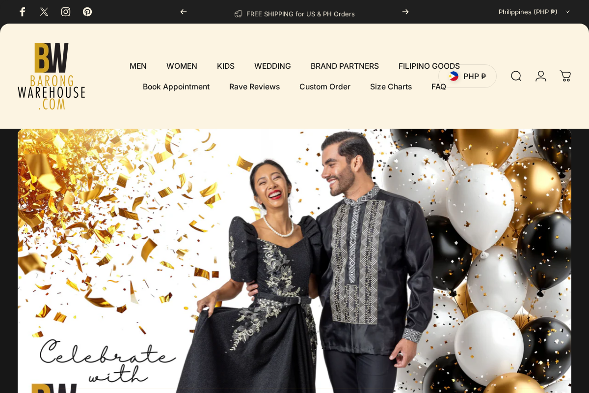 BARONG WAREHOUSE homepage screenshot