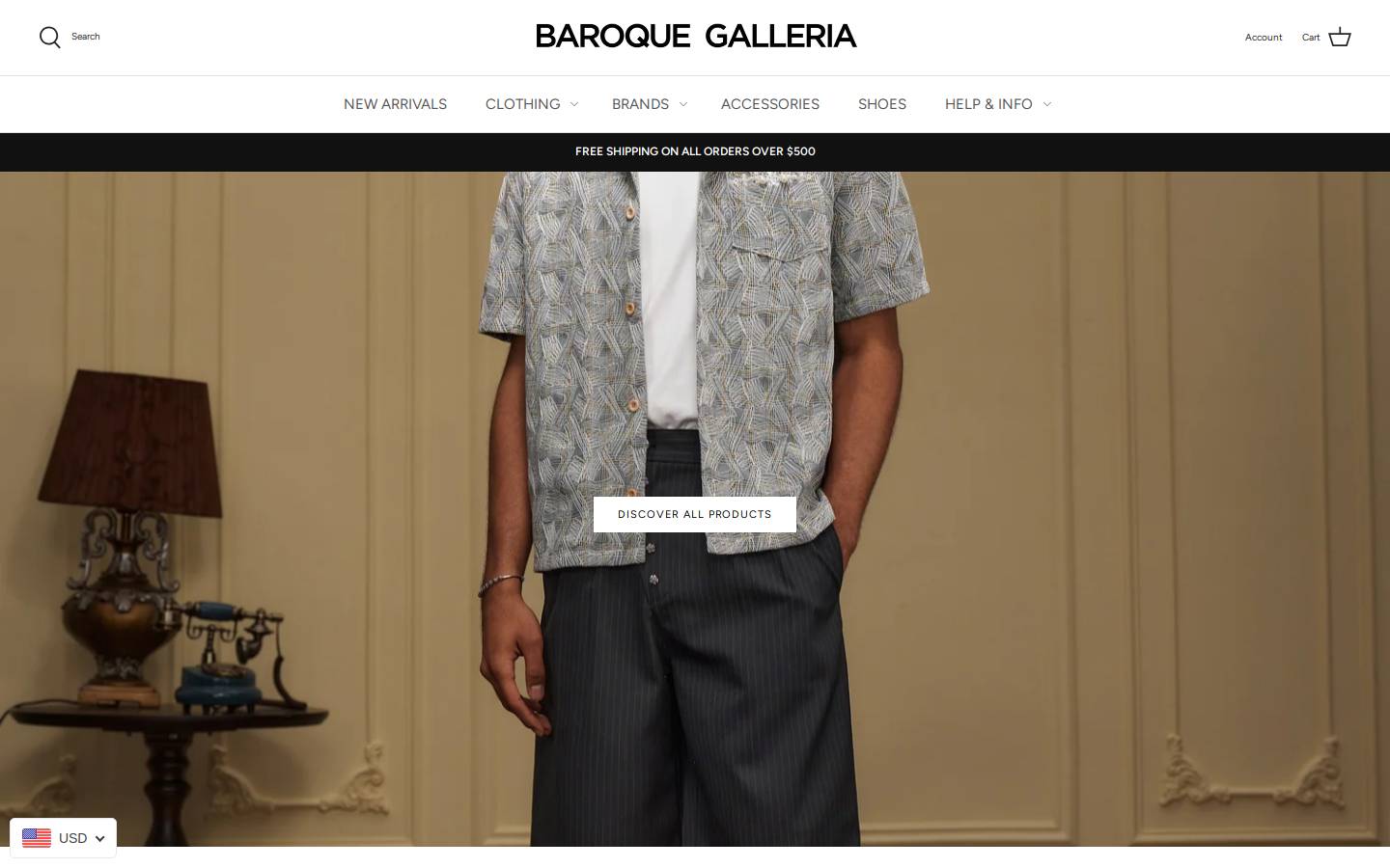 Baroquegalleria homepage screenshot