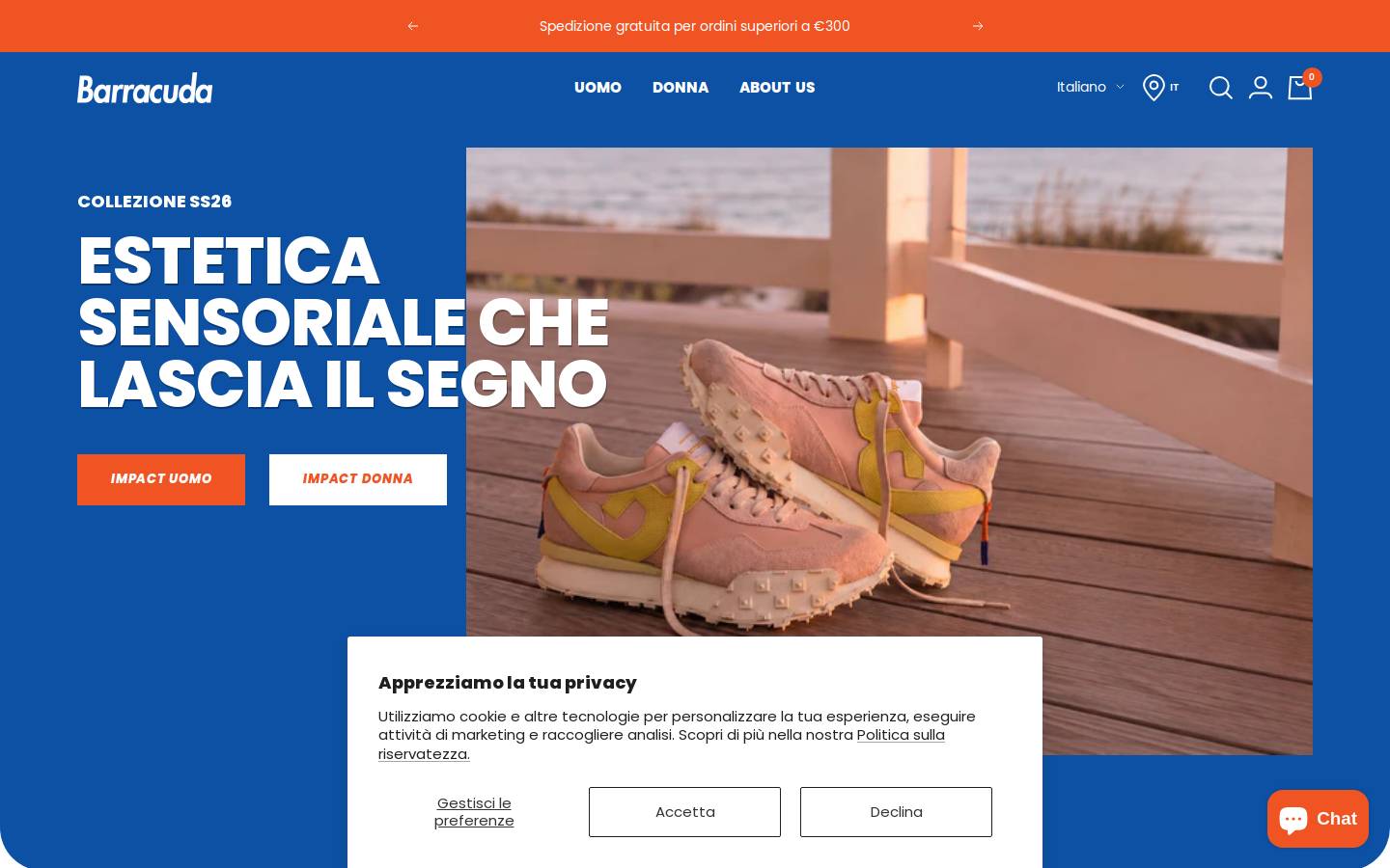 barracudashoes.it homepage screenshot