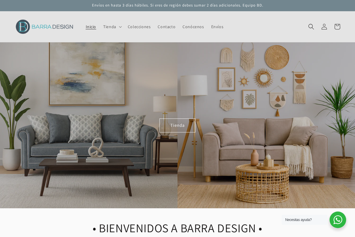 Barra Design homepage screenshot