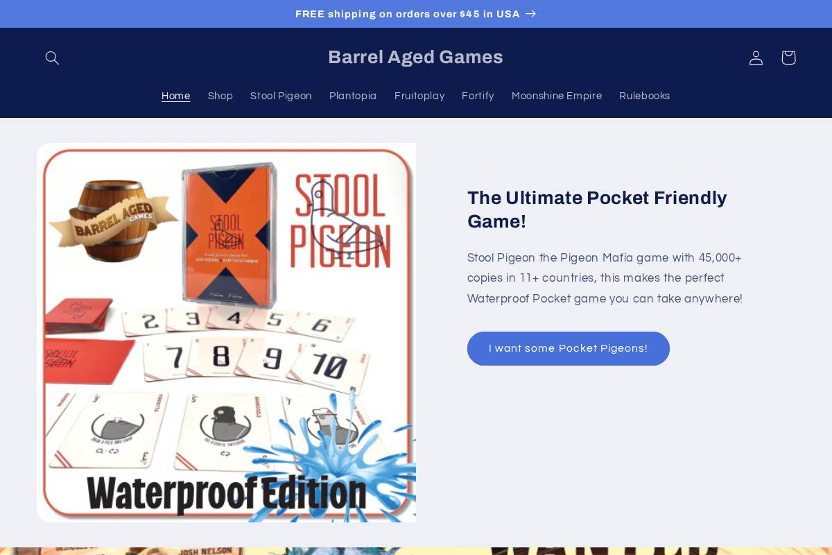 barrelagedgames.com homepage screenshot