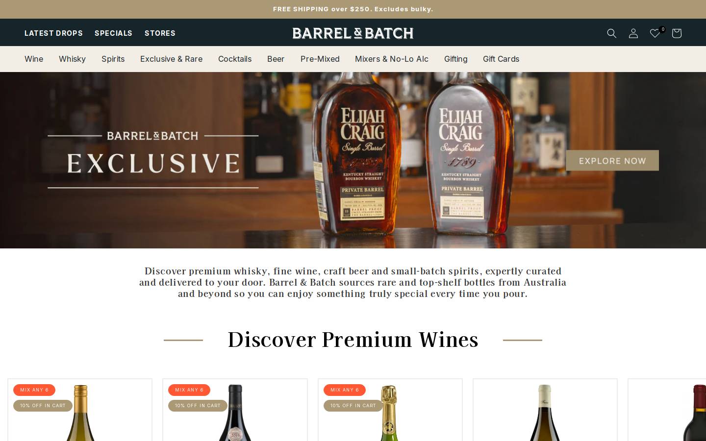 barrelandbatch.com.au homepage screenshot