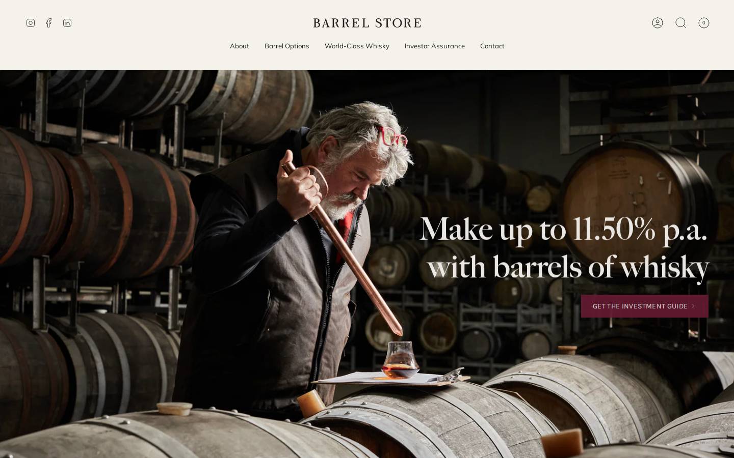 barrelstore.com.au homepage screenshot