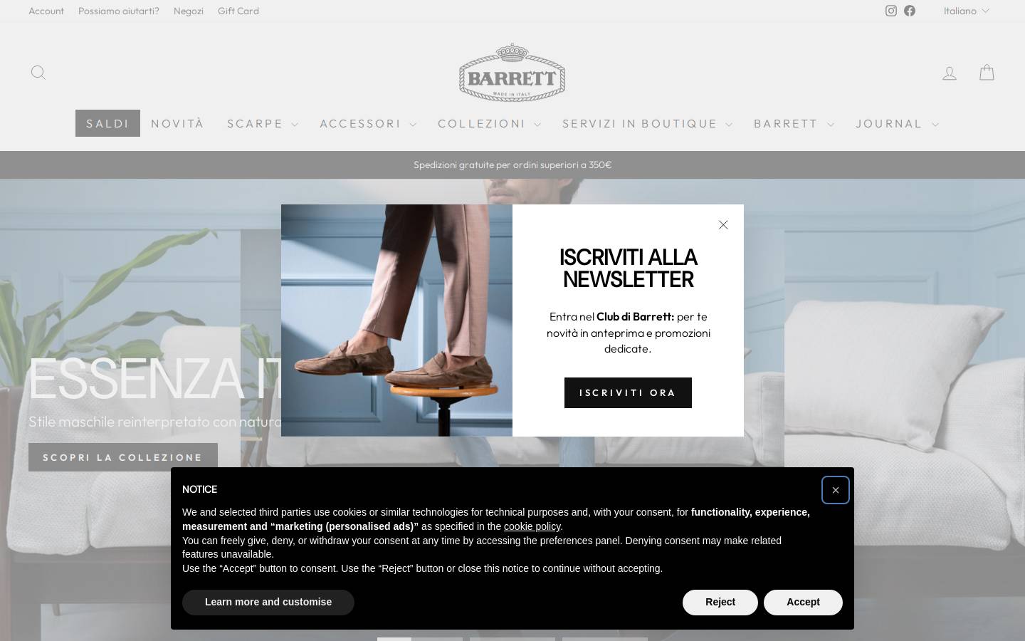 Barrett homepage screenshot