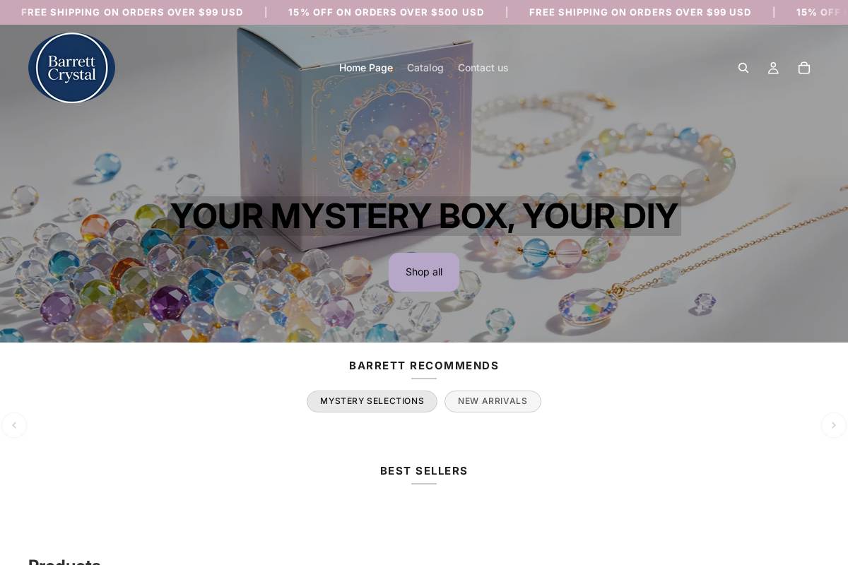 barrettcrystal.com homepage screenshot
