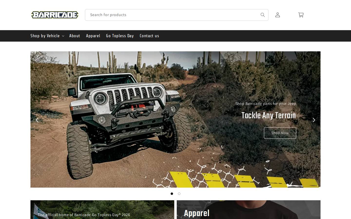 barricadeoffroad.com homepage screenshot