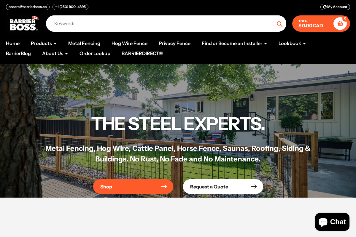 BarrierBoss™ homepage screenshot