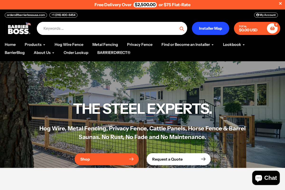 BARRIERBOSS USA homepage screenshot