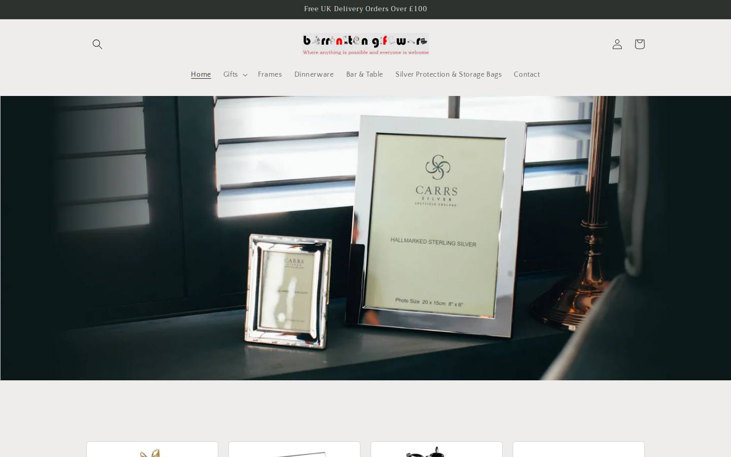 barrington-giftware.com homepage screenshot