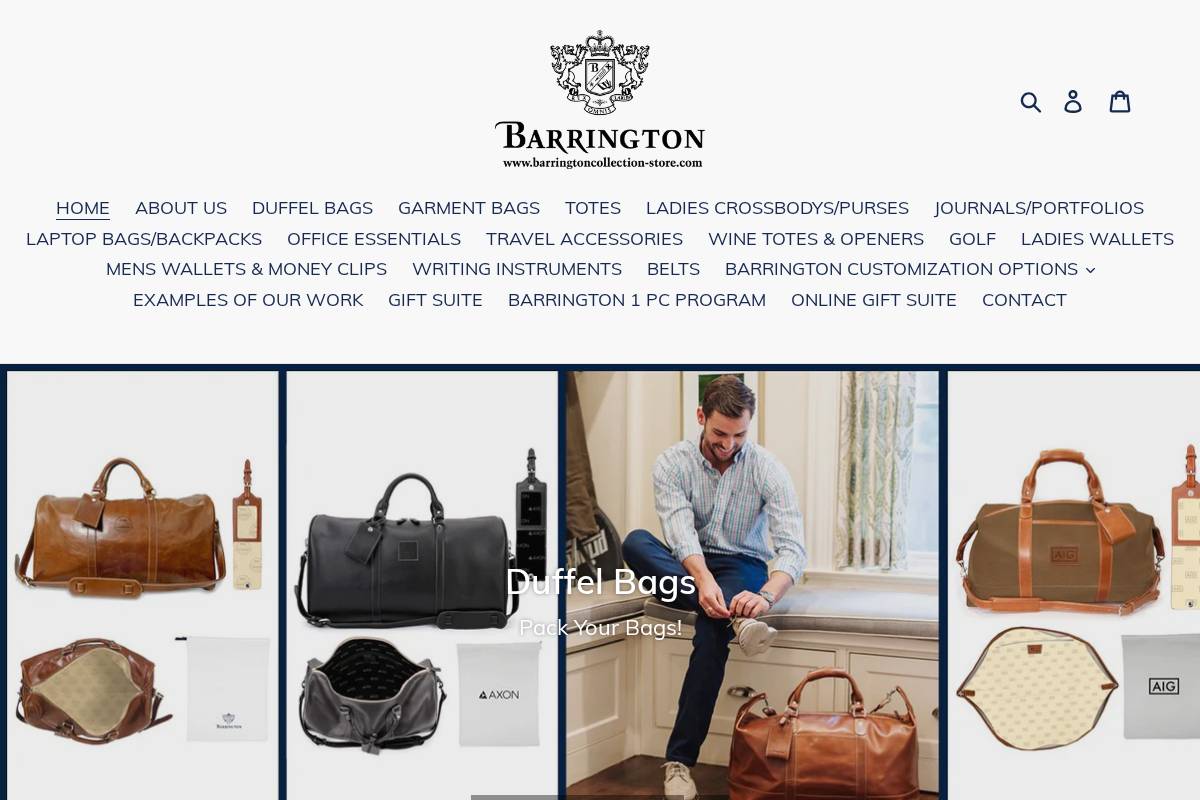 barringtoncollection-store.com homepage screenshot
