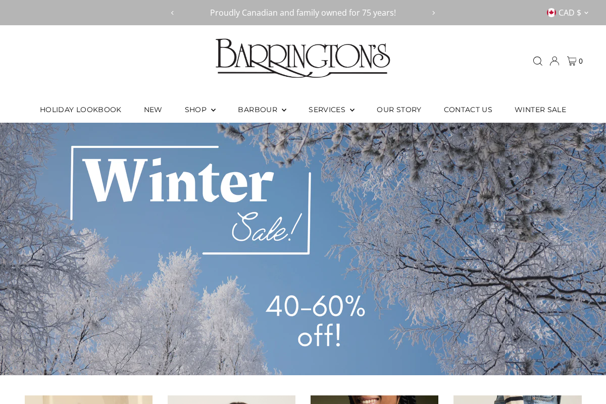 Barrington's homepage screenshot