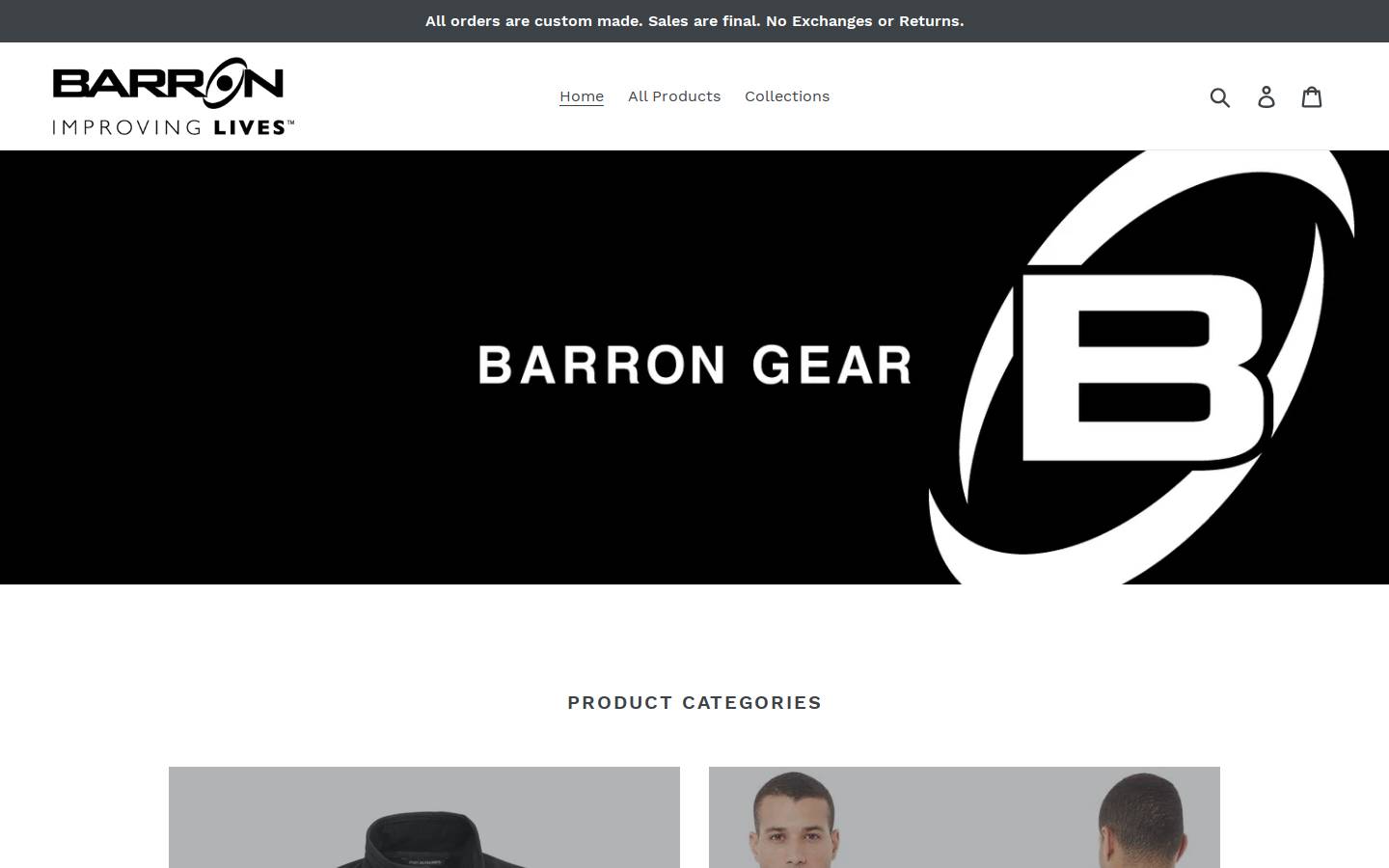 barrongear.store homepage screenshot