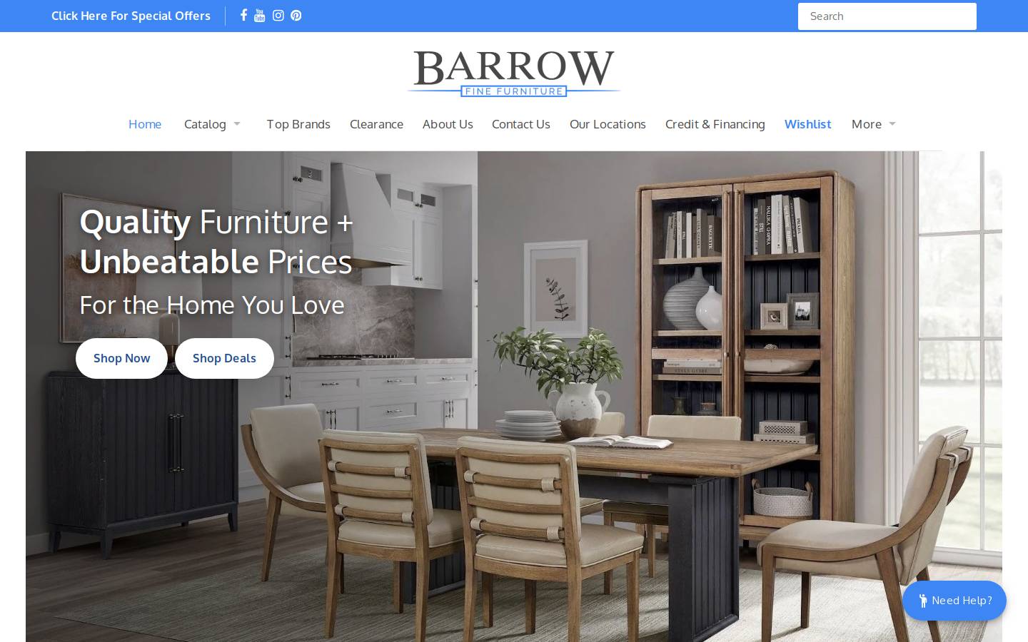 barrowfinefurniture.com homepage screenshot