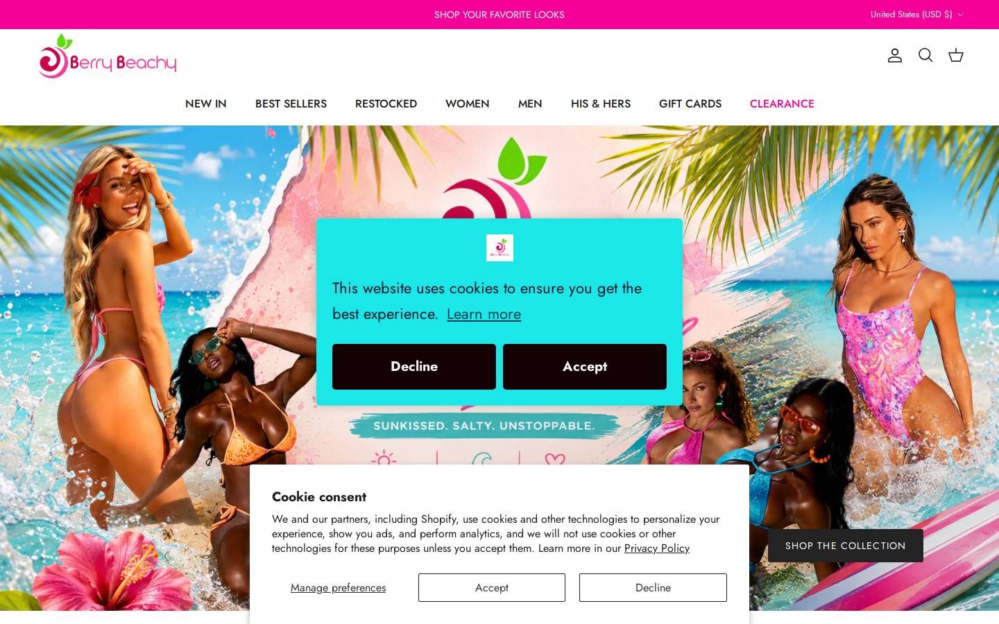 barrybeachyswimwear.com homepage screenshot