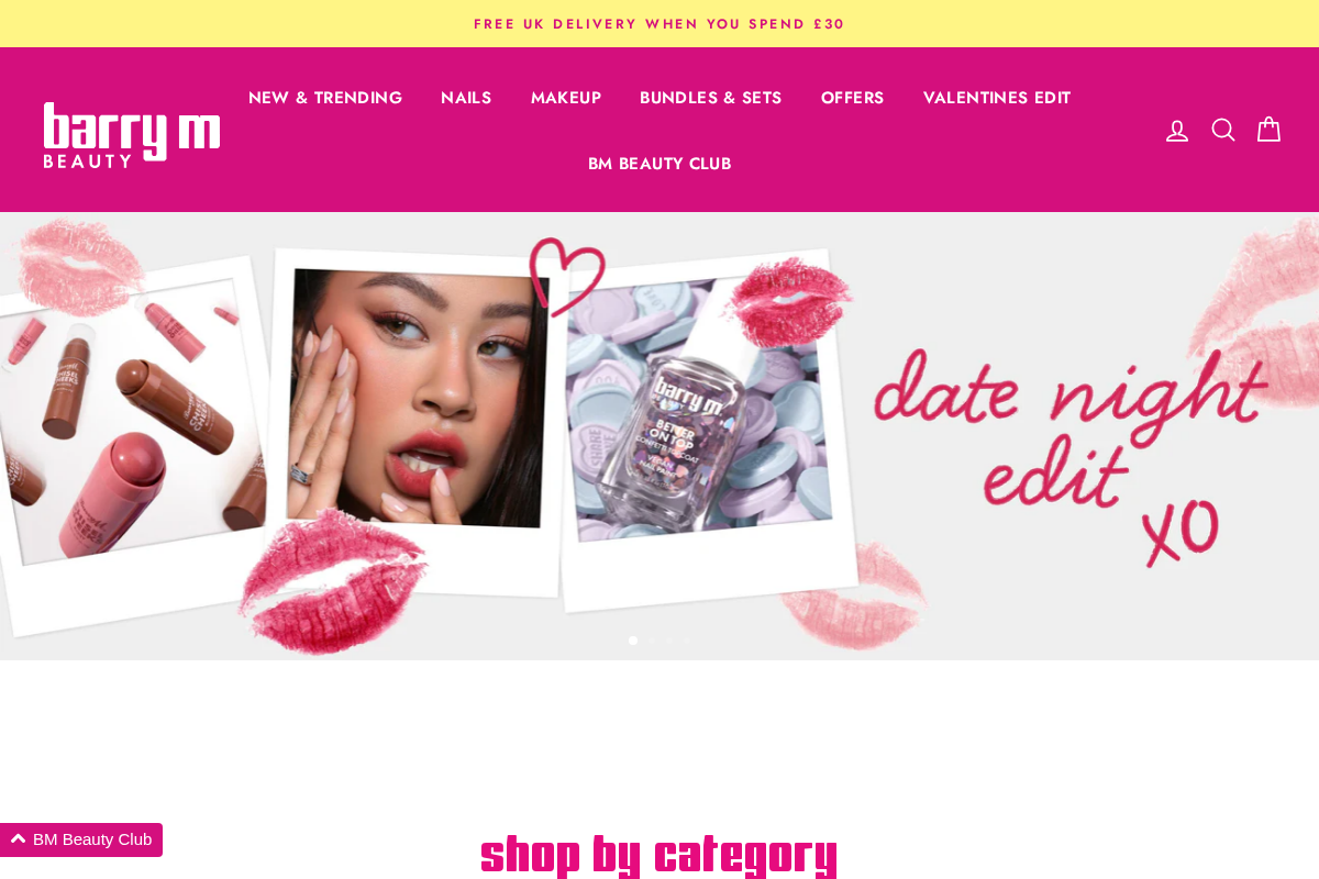 Barry M Cosmetics homepage screenshot