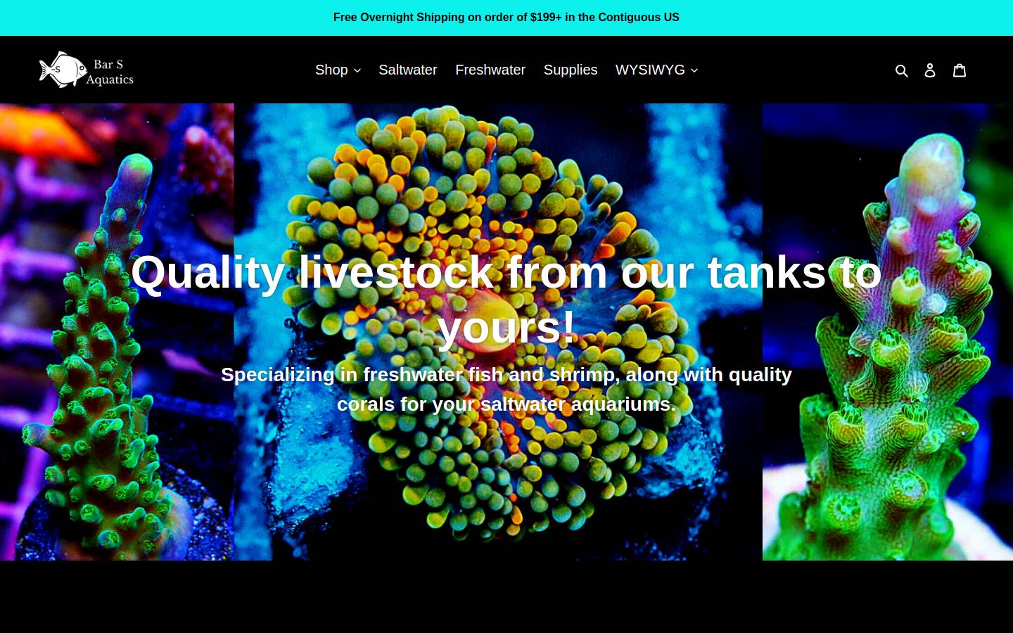 barsaquatics.com homepage screenshot