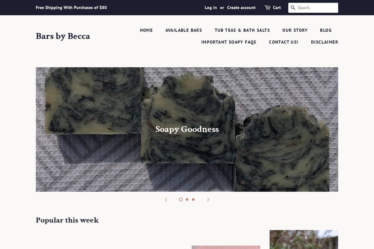 barsbybecca.com homepage screenshot