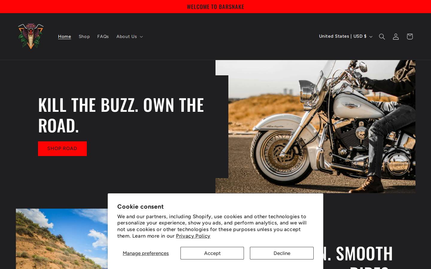 Barsnake homepage screenshot
