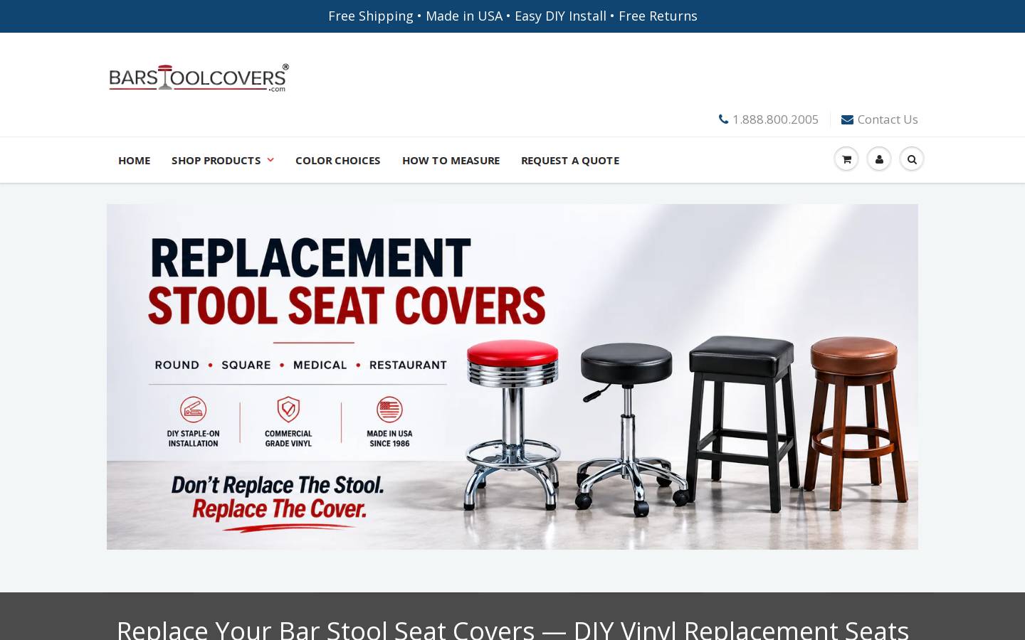 barstoolcovers.com homepage screenshot