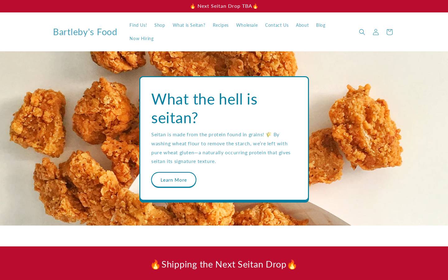 bartlebysfood.com homepage screenshot