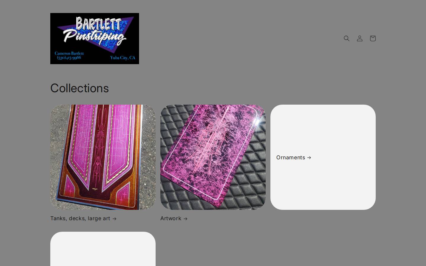 bartlettpinstriping.com homepage screenshot