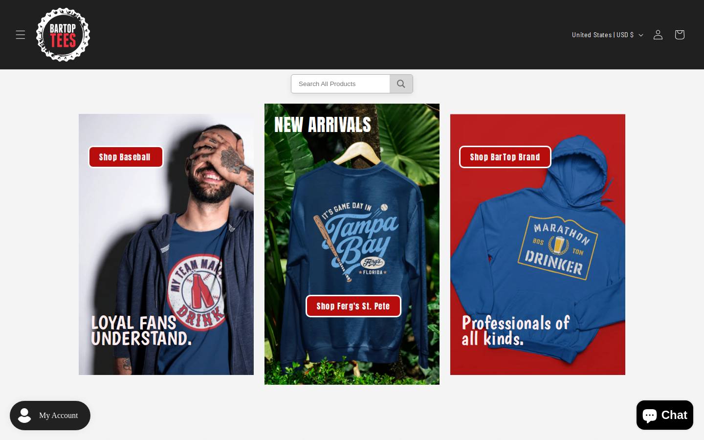 bartoptees.com homepage screenshot