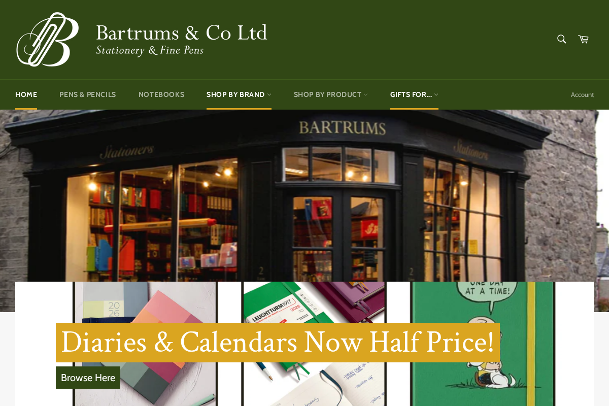 Bartrums homepage screenshot