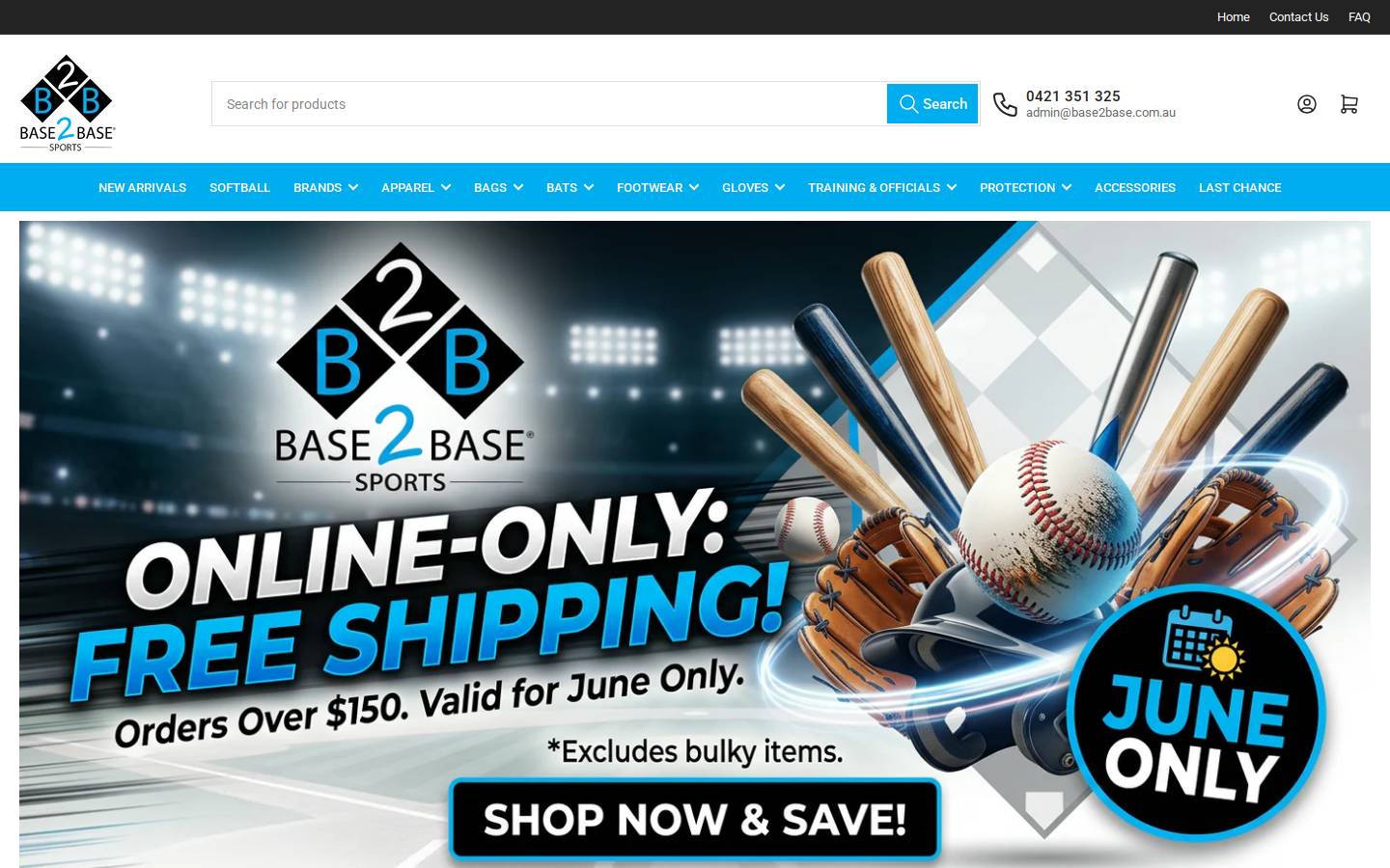 base2basesports.com.au homepage screenshot
