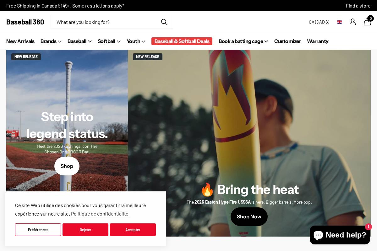 baseball360.com homepage screenshot