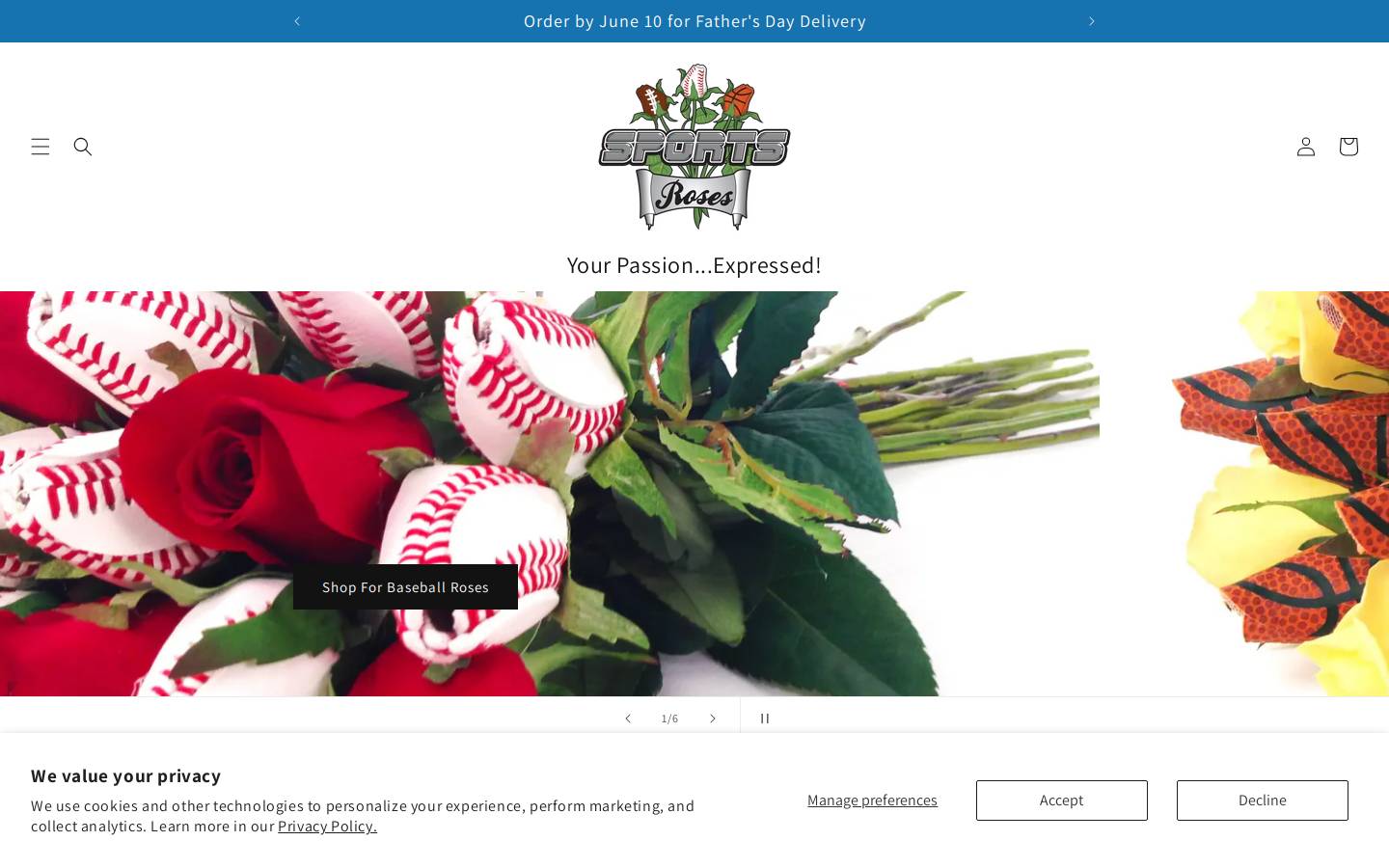 baseballflowers.com homepage screenshot