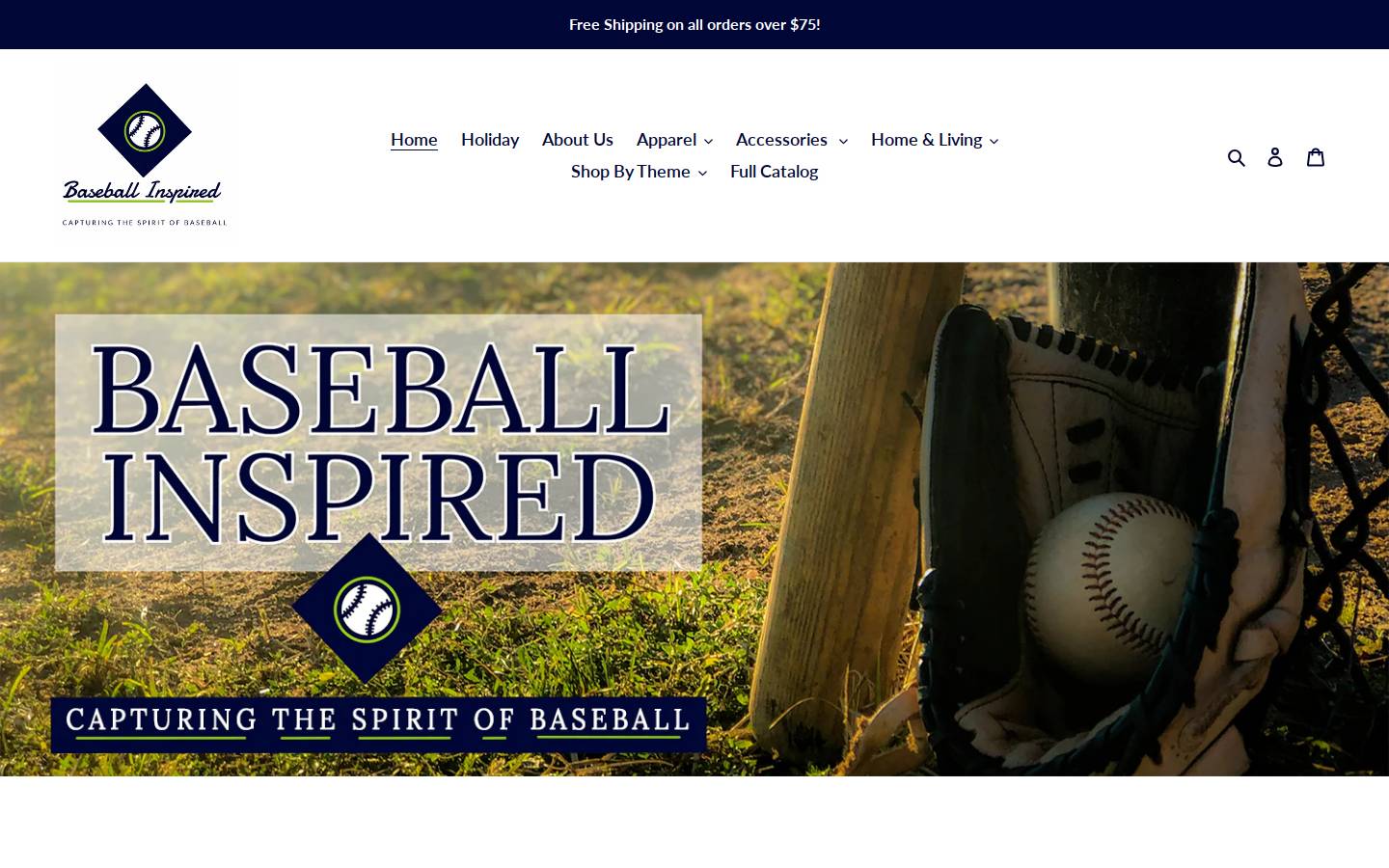 baseballinspired.com homepage screenshot