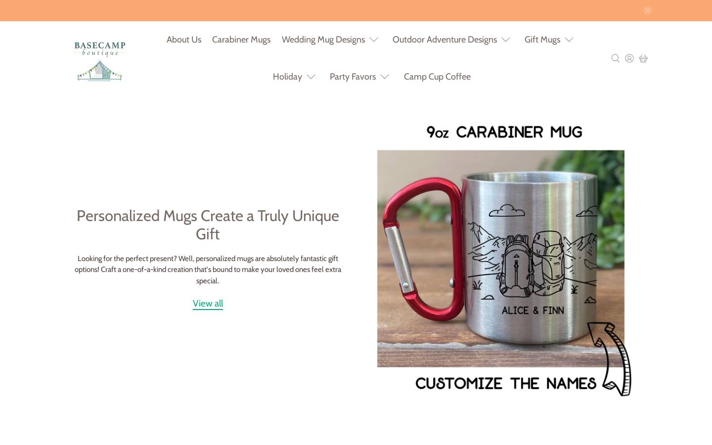 basecampboutique.com homepage screenshot