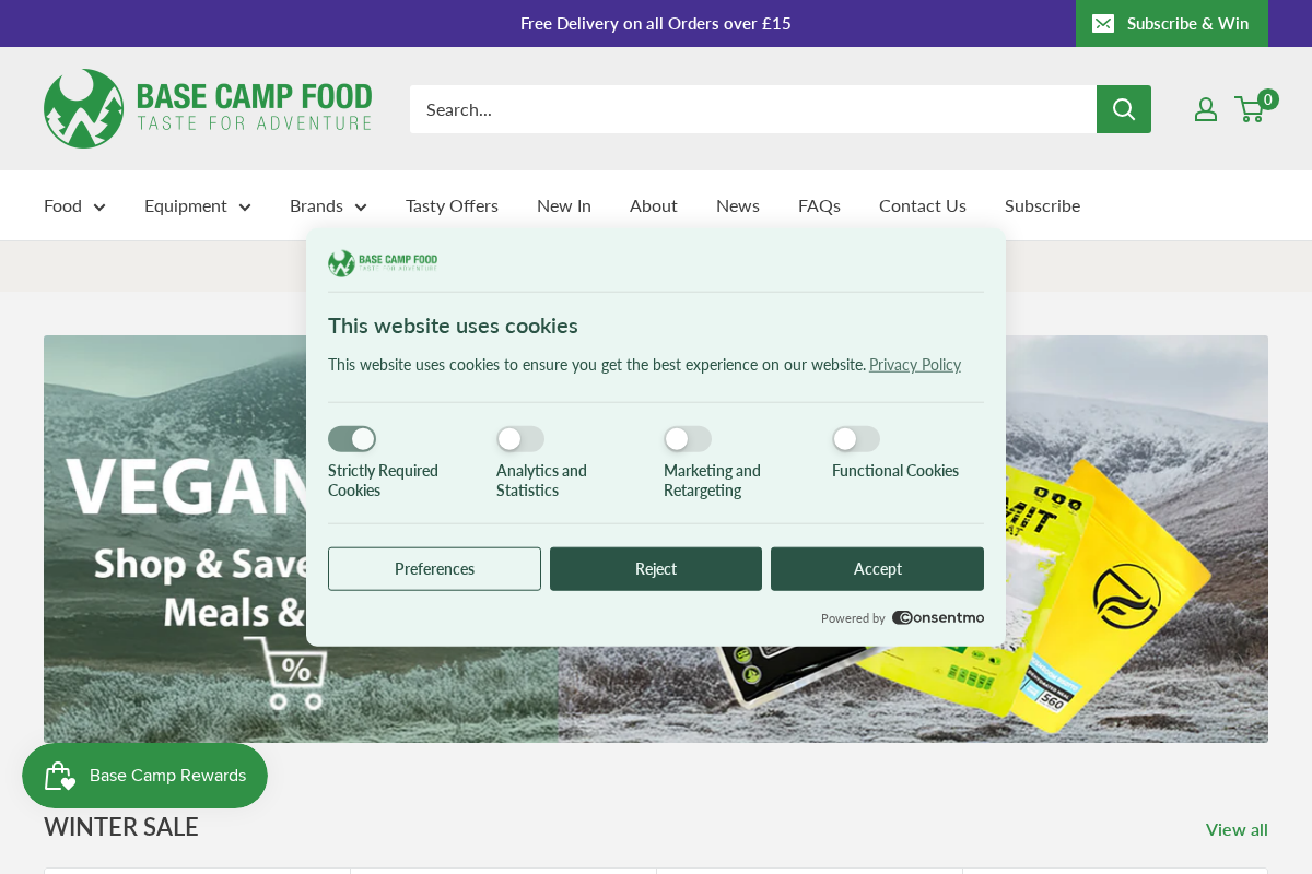 Base Camp Food homepage screenshot